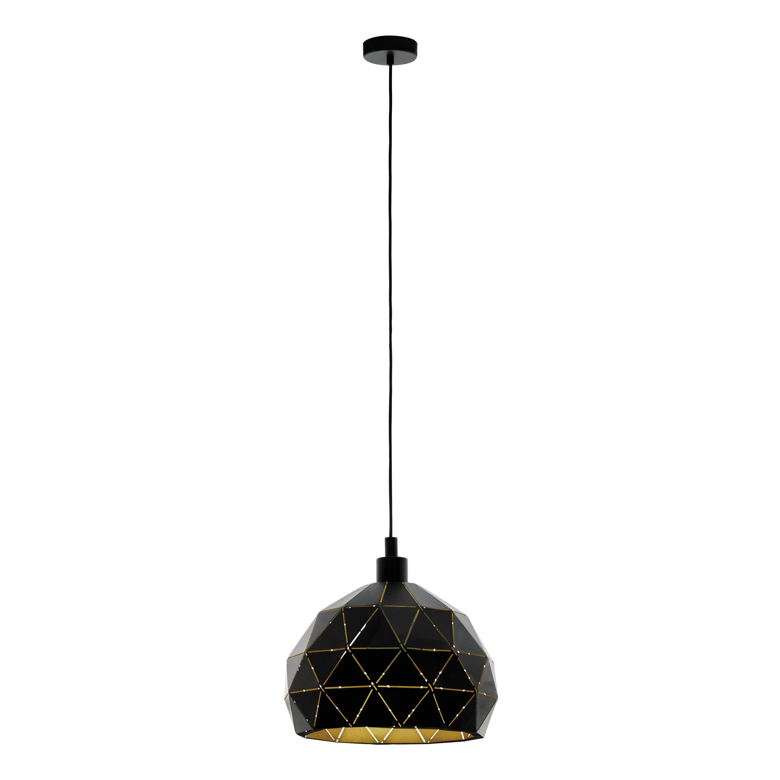 EGLO hanglamp Roccaforte - e27 - ø 40 cm - zwart/goud