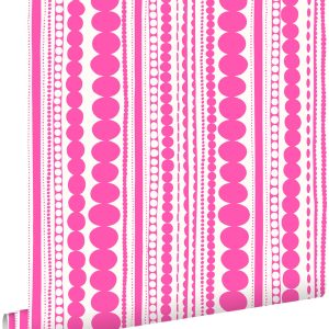 ESTAhome behang kralen fuchsia roze – 0,53 x 10,05 m – 138837