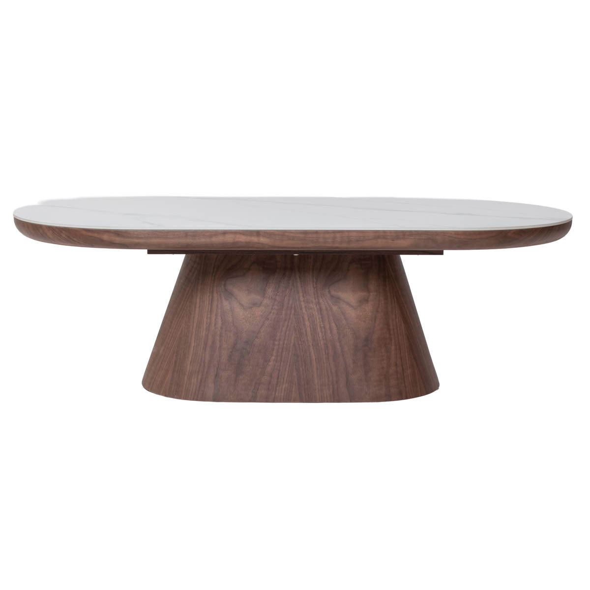 Giga Meubel Salontafel Alba - Ovaal Walnoot Hout/Keramisch - 120x60x38