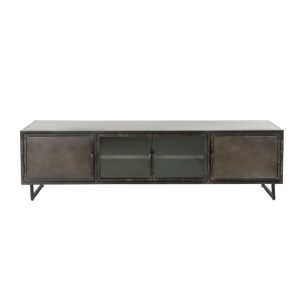 Giga Meubel TV-meubel Rift – Zwart Metaal – 4 Vakken – 180x40x50cm