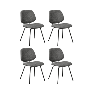 Furnhouse eetkamerstoel Sofia – Grijs – Stof (Bouclé) – Set van 4