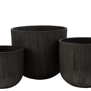 J-Line bloempot Rond Hoog – keramiek – zwart – 3 stuks – Ø 50 cm J-Line bloempot Rond Hoog – keramiek – zwart – 3 stuks – Ø 50 cm