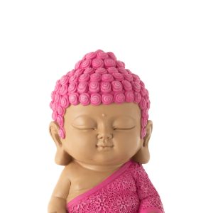 J-Line figuur Monnik Zen – polyresin – roze