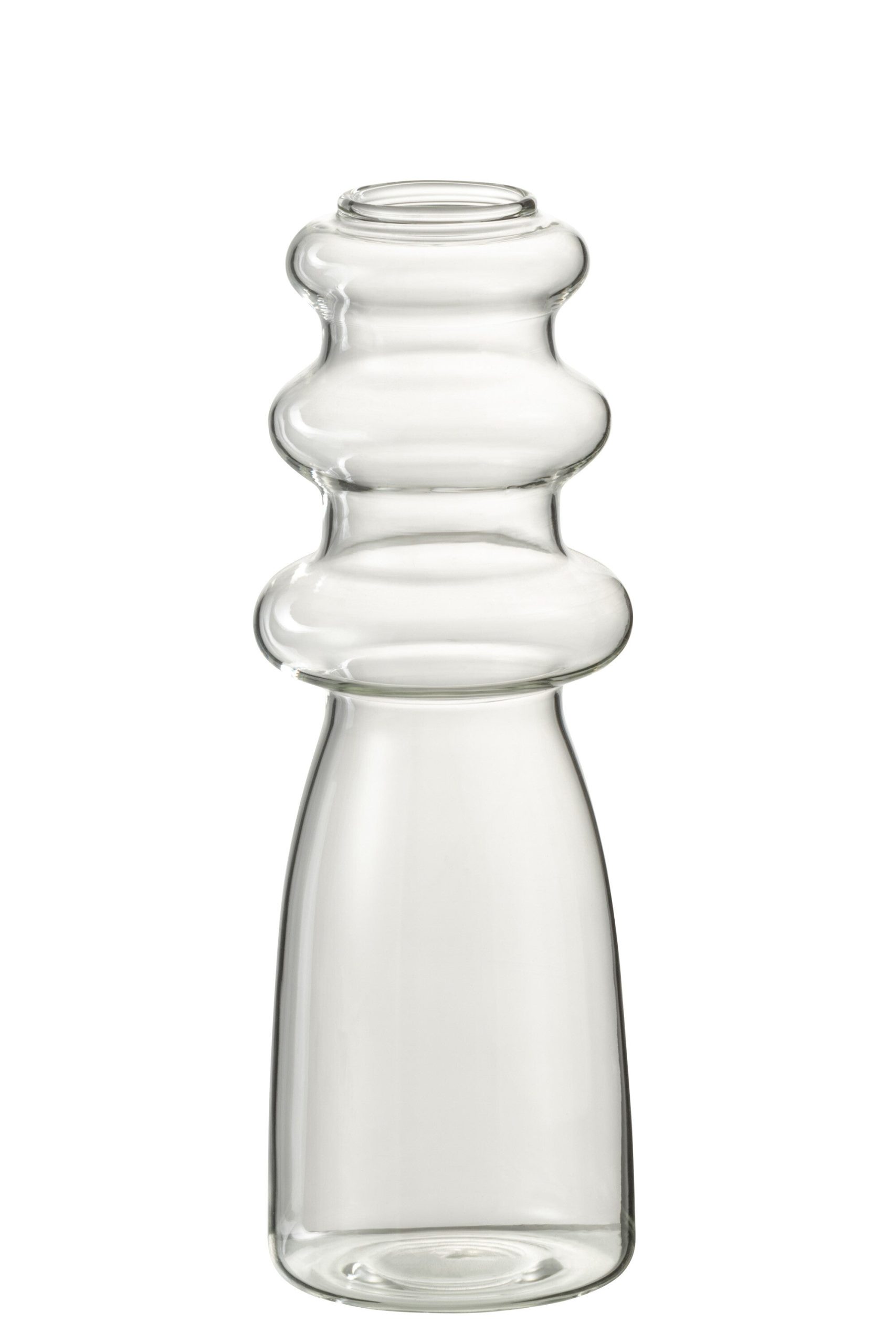 J-Line vaas Luna - glas - transparant - large - 21 cm hoog