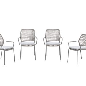 Garden Impressions Swifty tuinstoelen set van 4 – taupe / rope natural Garden Impressions Swifty tuinstoelen set van 4 – taupe / rope natural
