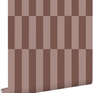 ESTAhome behang strepen bruin en mauve paars – 53 cm x 10.05 m – 13121 ESTAhome behang strepen bruin en mauve paars – 53 cm x 10.05 m – 13121