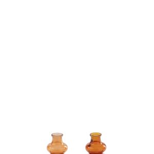 J-Line vaas – glas – donkeroranje/lichtoranje – set van 2