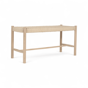 Furnhouse bankje Shine – Witte olie – Papiergaren – 36x90x45