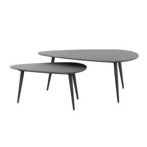 Giga Meubel Salontafel Ceramic Niervormig – Zwart Keramiek – Set van 2 Giga Meubel Salontafel Ceramic Niervormig – Zwart Keramiek – Set van 2