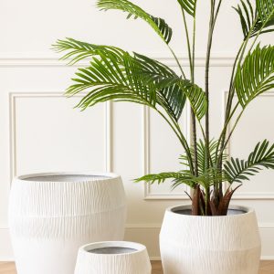 J-Line bloempot Vezelklei – keramiek – wit – 3 stuks – Ø 50.5 cm J-Line bloempot Vezelklei – keramiek – wit – 3 stuks – Ø 50.5 cm