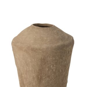 J-Line vaas Large Chad – papier mache – bruin – 58 cm hoog