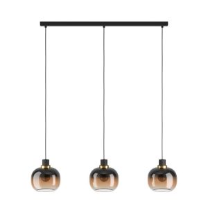 EGLO hanglamp Oilella – e27 – 95 cm – amber glas – zwart EGLO hanglamp Oilella – e27 – 95 cm – amber glas – zwart
