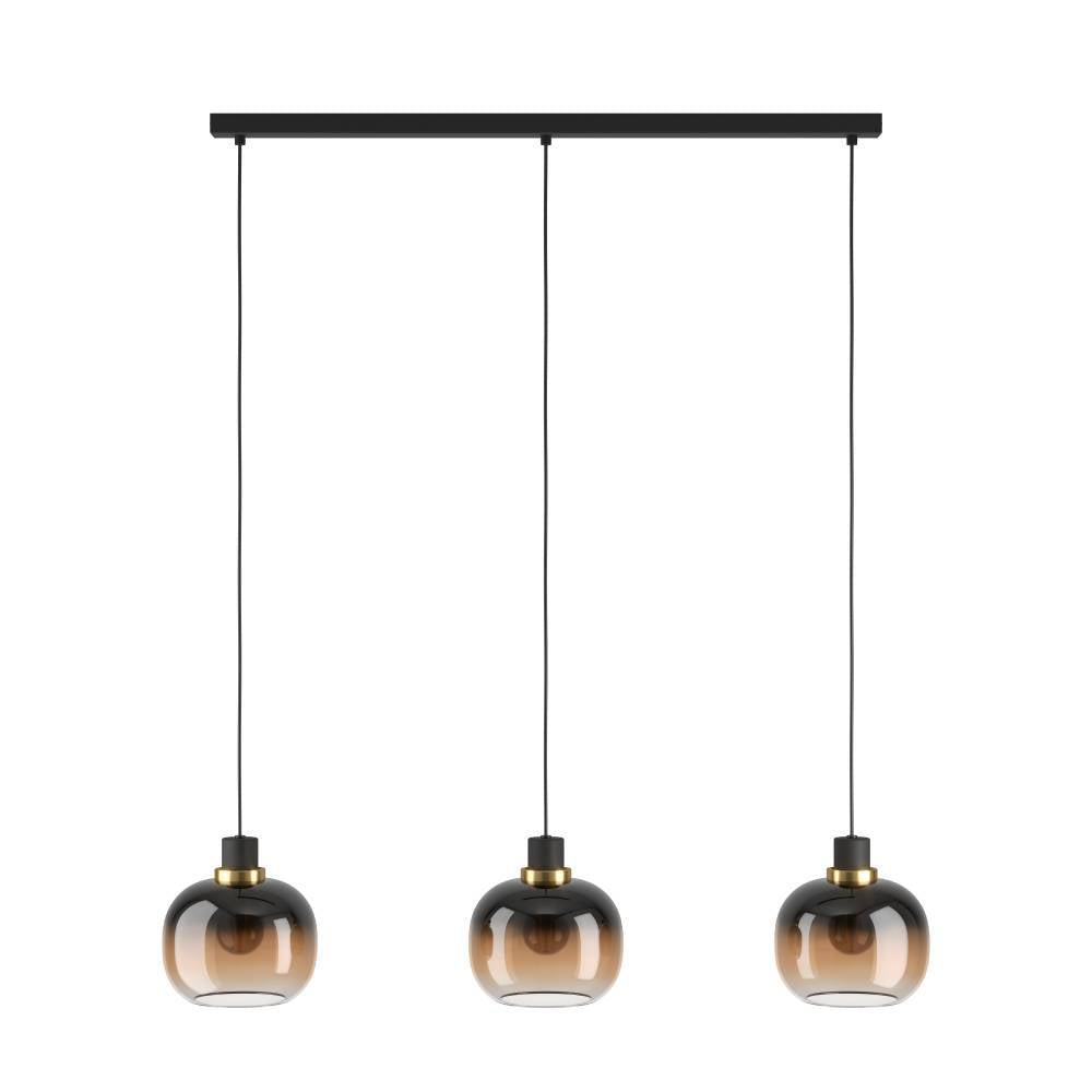 EGLO hanglamp Oilella - e27 - 95 cm - amber glas - zwart