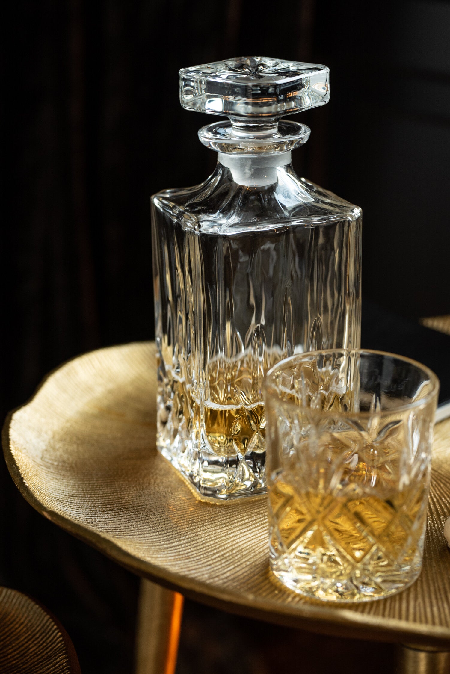 J-Line karaf + stop Geslepen - decanteerkaraf - glas - transparant