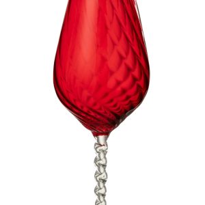 J-Line wijnglas Gestreept – glas – rood
