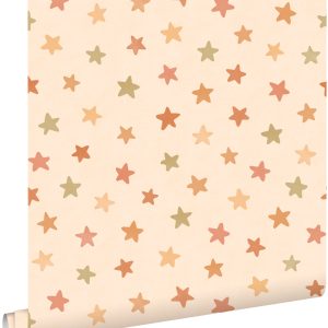 ESTAhome behang sterretjes beige, oranje en geel – 50 x 900 cm – 13170