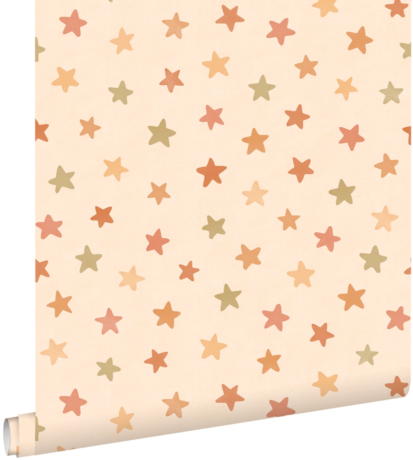 ESTAhome behang sterretjes beige, oranje en geel - 50 x 900 cm - 13170