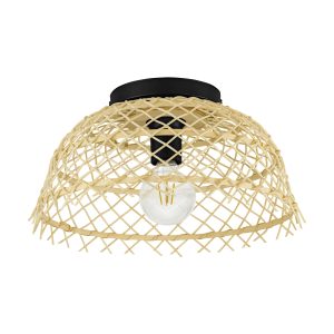 EGLO plafondlamp Ausnby – e27 – ø 37 cm – zwart/hout EGLO plafondlamp Ausnby – e27 – ø 37 cm – zwart/hout