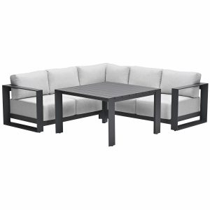 Garden Impressions lounge dining set Malakka valley sand – 4-delig