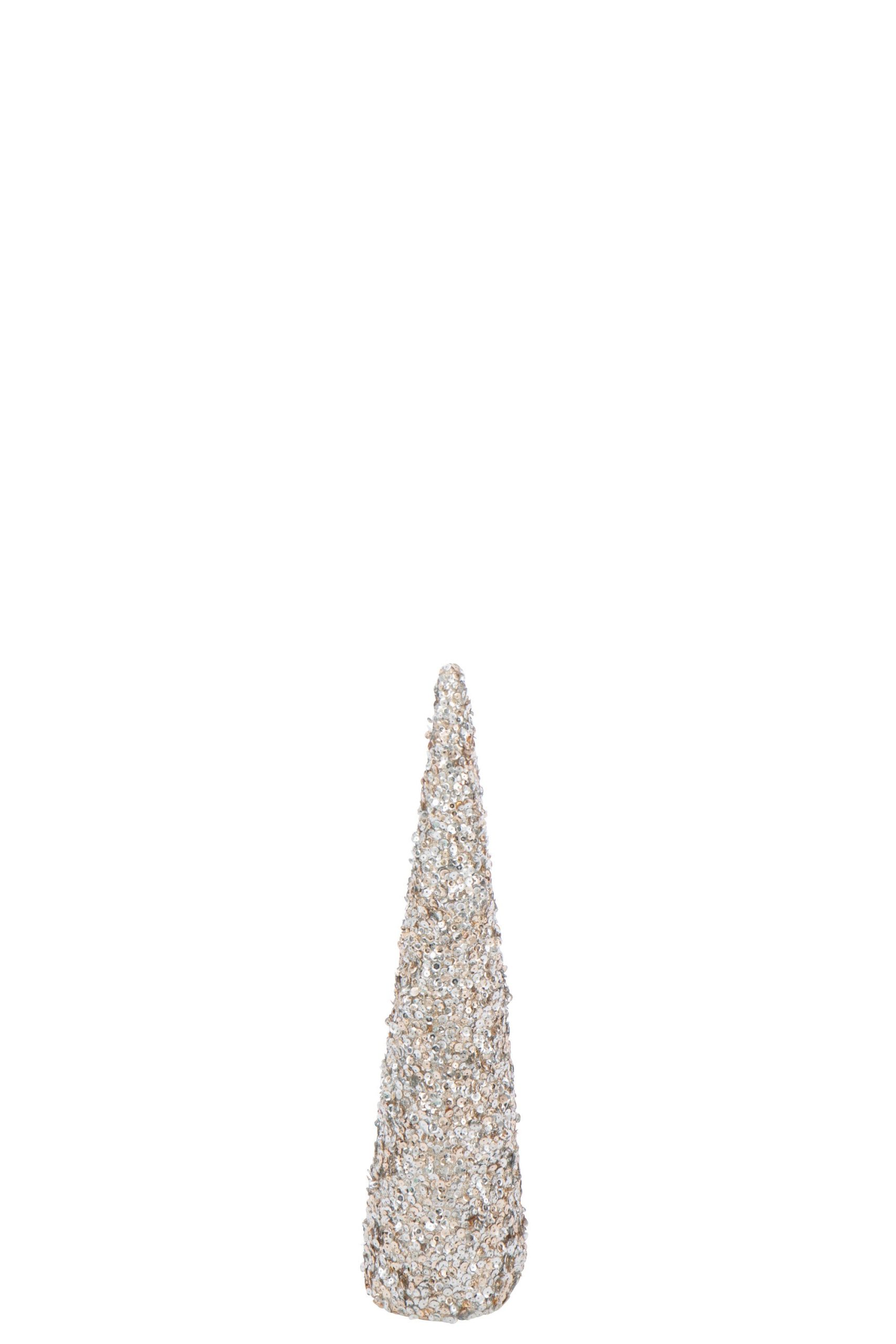 J-Line decoratie Kegel Pailletten Schuim - kunststof - champagne - med