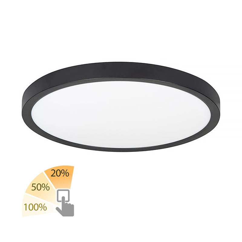 Highlight plafondlamp Piatto - 1 lichts - 44.5 x 2.5 cm - zwart