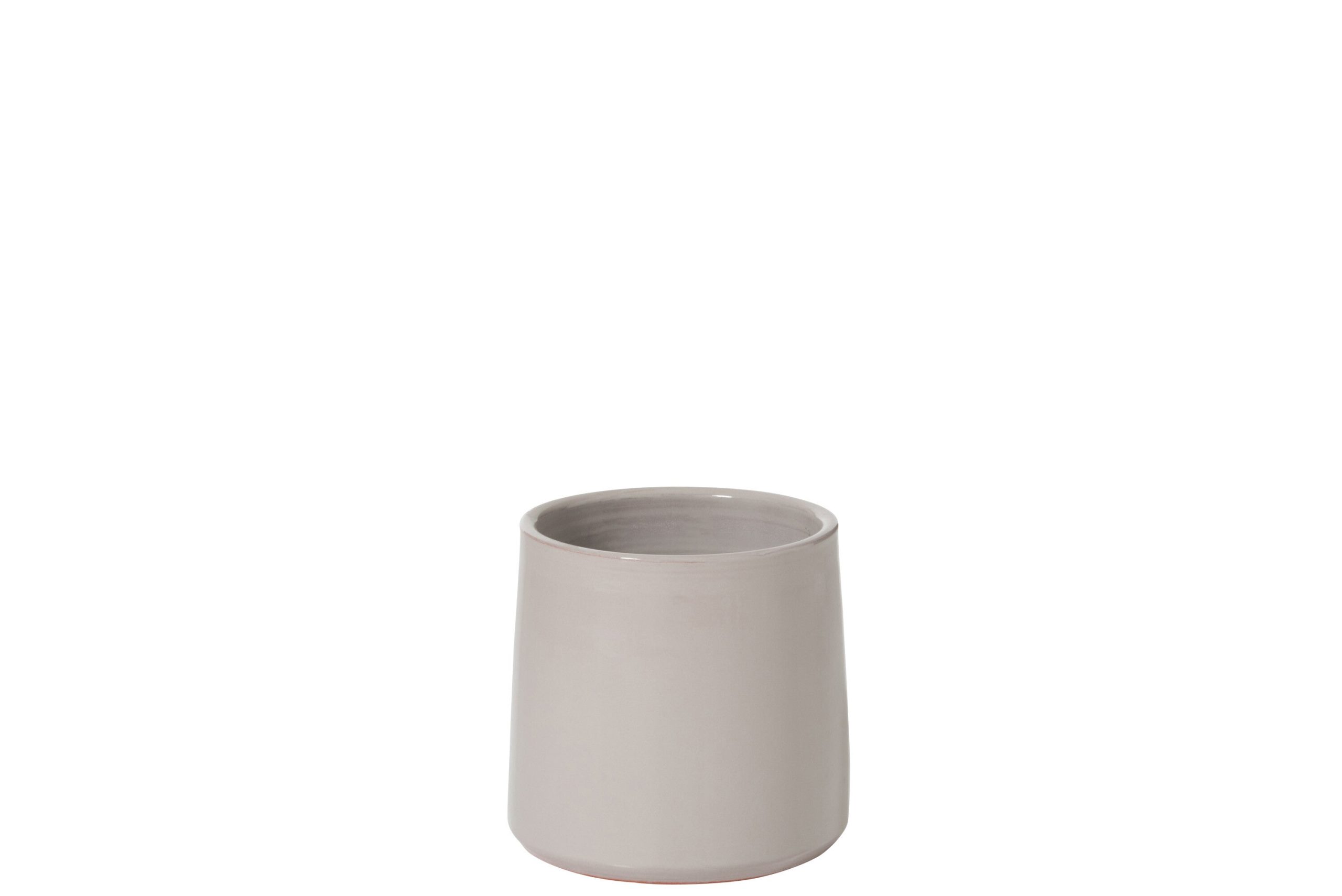 J-Line bloempot Rond - keramiek - grijs - small - 2 stuks - Ø 18 cm
