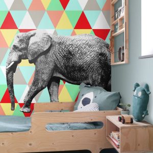 ESTAhome fotobehang olifant multicolor – 200 x 279 cm – 158707 ESTAhome fotobehang olifant multicolor – 200 x 279 cm – 158707