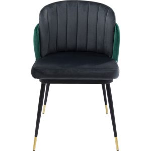 Kare Design Stoel Hojas fluweel grijs en groen Kare Design Stoel Hojas fluweel grijs en groen