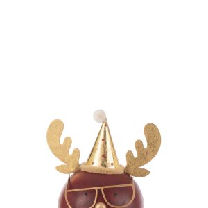 J-Line kerstfiguur Rendier Rond Kop + Bril – metaal – roest/goud – lar J-Line kerstfiguur Rendier Rond Kop + Bril – metaal – roest/goud – lar