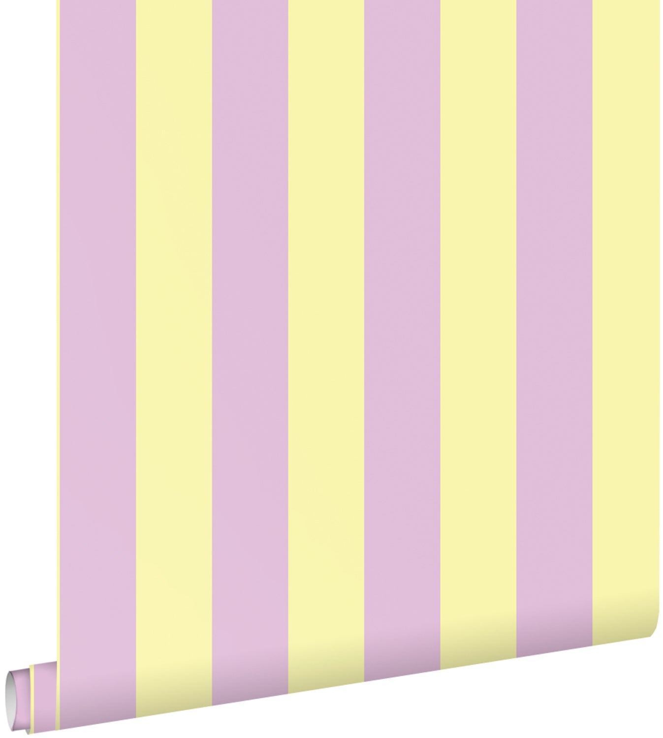 ESTAhome behang strepen pastel geel en lila paars - 53 cm x 10.05 m -