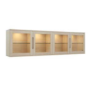 Furnhouse 4-deurs wandkast Kerteminde – Witte olie – MDF, Eikenfineer, Furnhouse 4-deurs wandkast Kerteminde – Witte olie – MDF, Eikenfineer,
