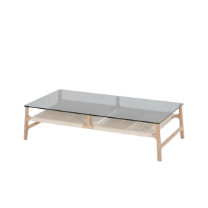 Gazzda Fawn Coffee Table Glazen Salontafel Whitewash / Grey
