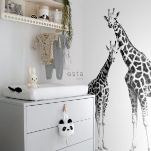 ESTAhome fotobehang giraffen zwart en wit – 139.5 x 279 cm – 158701 ESTAhome fotobehang giraffen zwart en wit – 139.5 x 279 cm – 158701