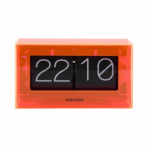 Karlsson tafelklok Boxed Flip – oranje – 20.7×7.1×11.7cm