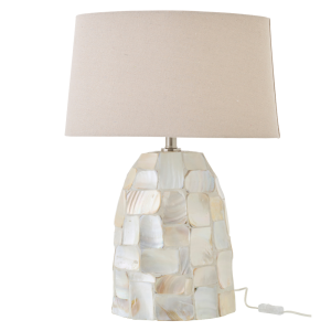 J-Line lamp Pareleffect – schelpen – wit/beige