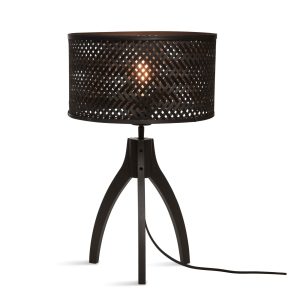 GOOD&MOJO tafellamp Java – zwart – Ø18cm