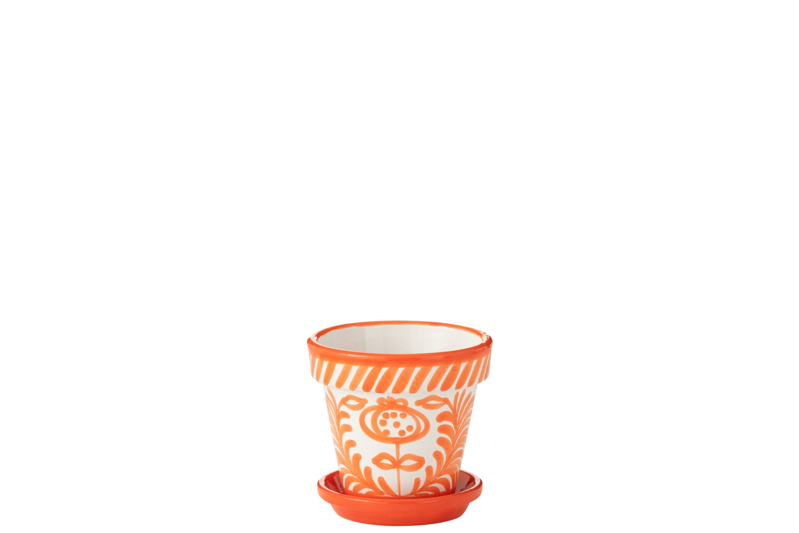 J-Line bloempot Granada Handmade + Painted - keramiek - oranje - small