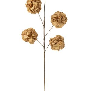 J-Line bloem tak 5 pompoms Eva – kunststof – geel J-Line bloem tak 5 pompoms Eva – kunststof – geel