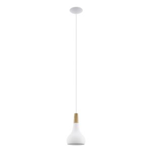 EGLO hanglamp Sabinar – e27 – ø 18 cm – wit/bruin EGLO hanglamp Sabinar – e27 – ø 18 cm – wit/bruin