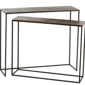 J-Line console Rechthoekig – aluminium – zwart/mix – 2 stuks