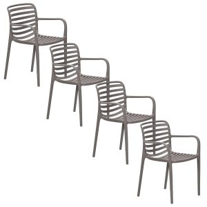 Garden Impressions tuinstoel Mees taupe – 4 stuks