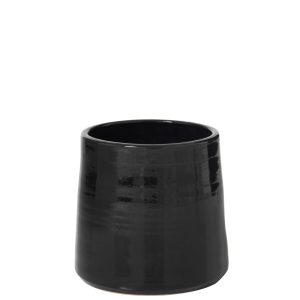 J-Line bloempot Rond – keramiek – zwart – medium – Ø 23 cm J-Line bloempot Rond – keramiek – zwart – medium – Ø 23 cm