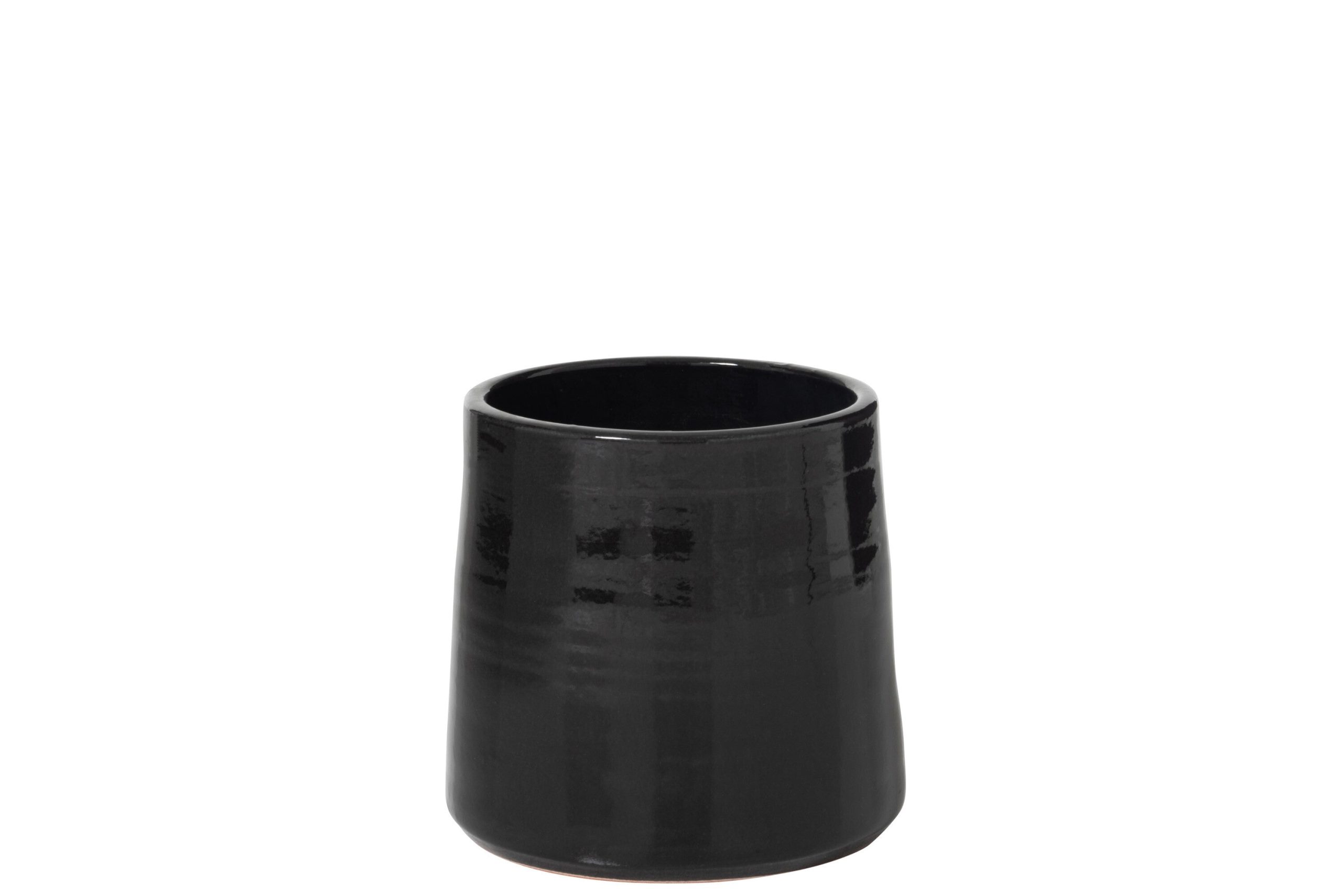 J-Line bloempot Rond - keramiek - zwart - medium - Ø 23 cm