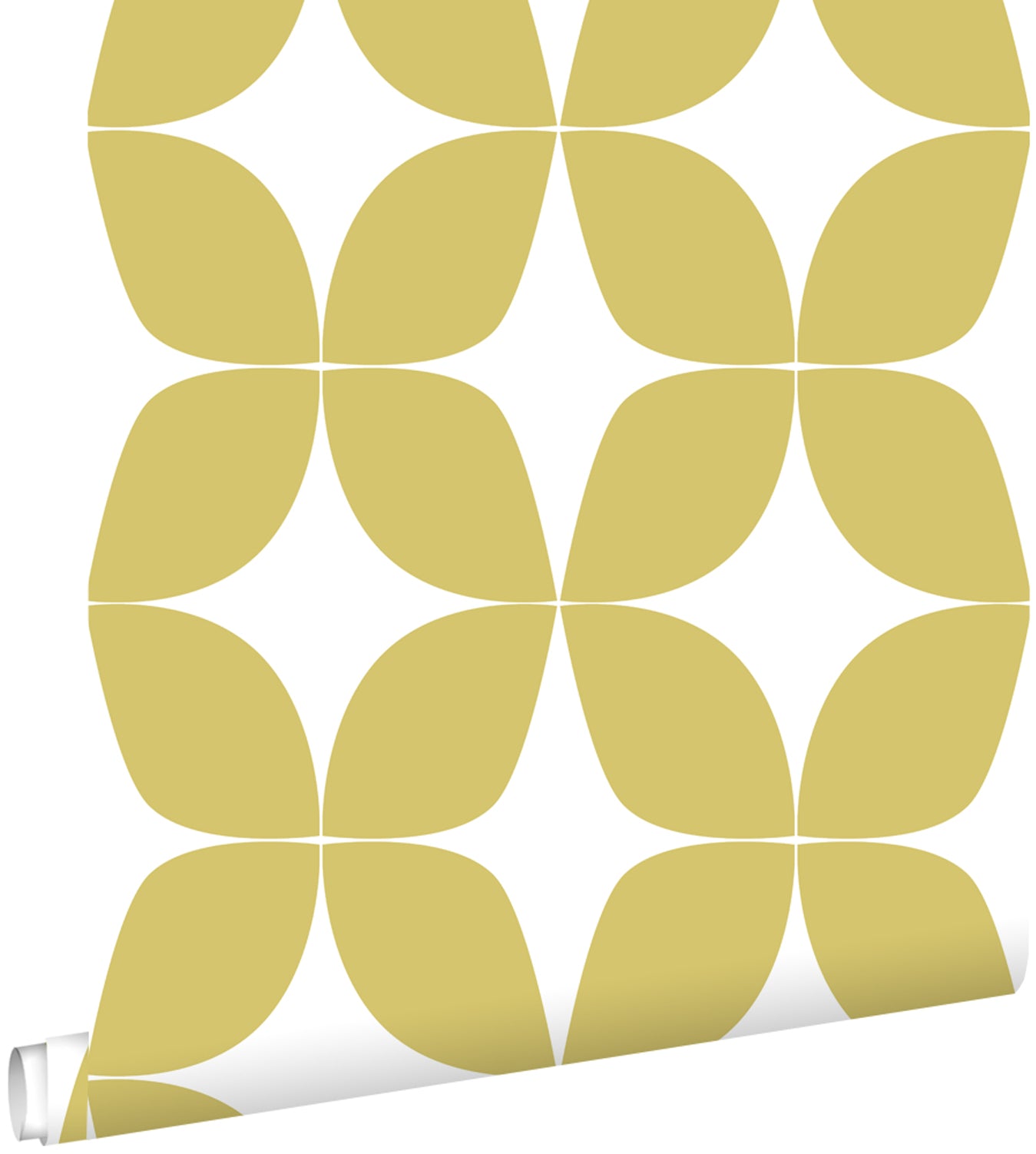 ESTAhome behang grafisch motief okergeel en wit - 53 cm x 10.05 m - 13