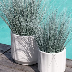 J-Line bloempot Misty – keramiek – wit – 3 stuks – Ø 37 cm