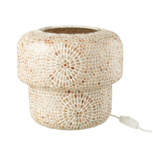 J-Line tafellamp Mozaïek – glas – beige/wit – medium