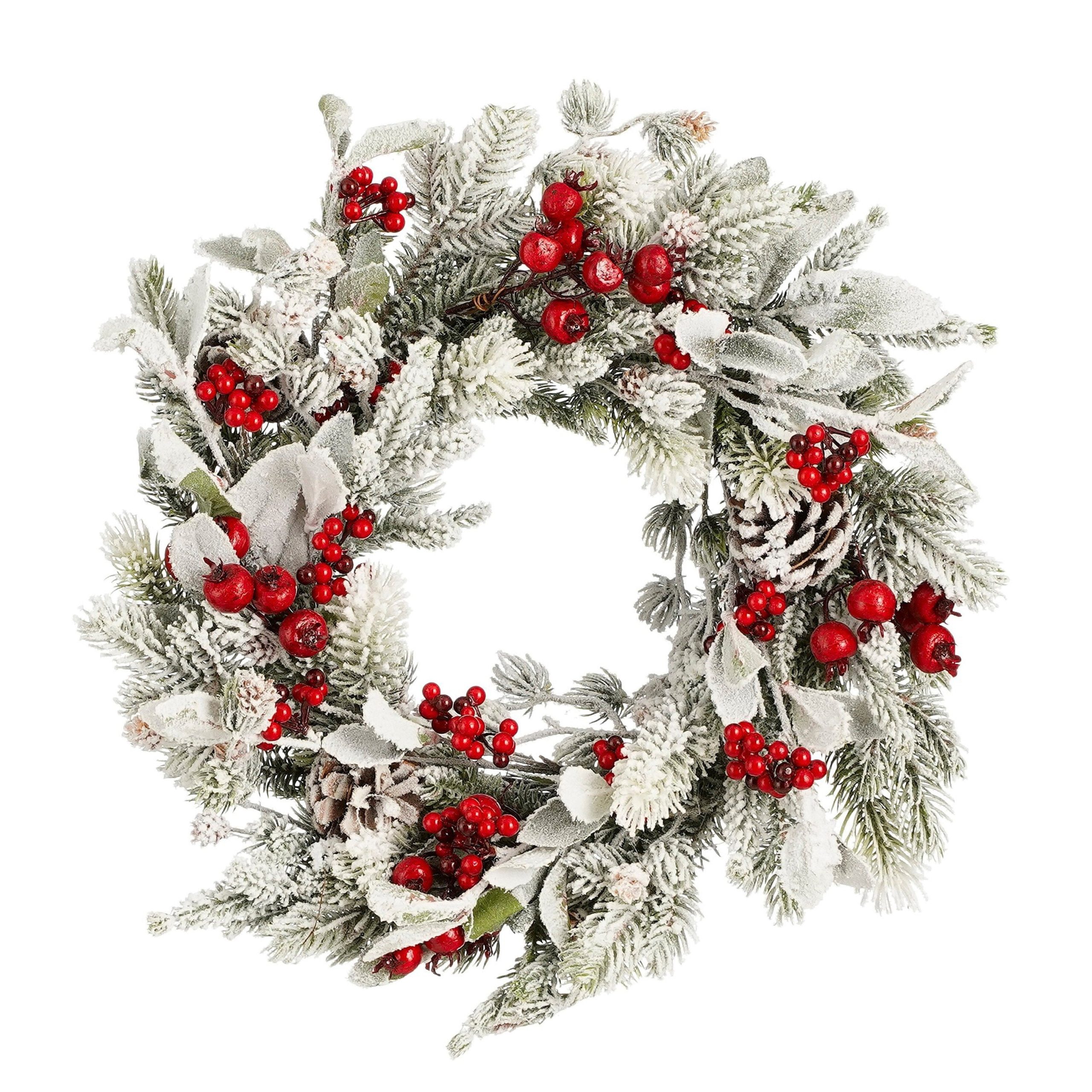 House of Seasons Belfort Kerstkrans - Ø40 cm - Groen