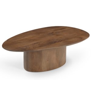 Giga Meubel Salontafel Nara – Organisch Donkerbruin Hout – 110x70x33cm