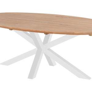 Hartman Dining Tuinset Stephanie – Naturel/Wit Teakhout – 200x120x76cm