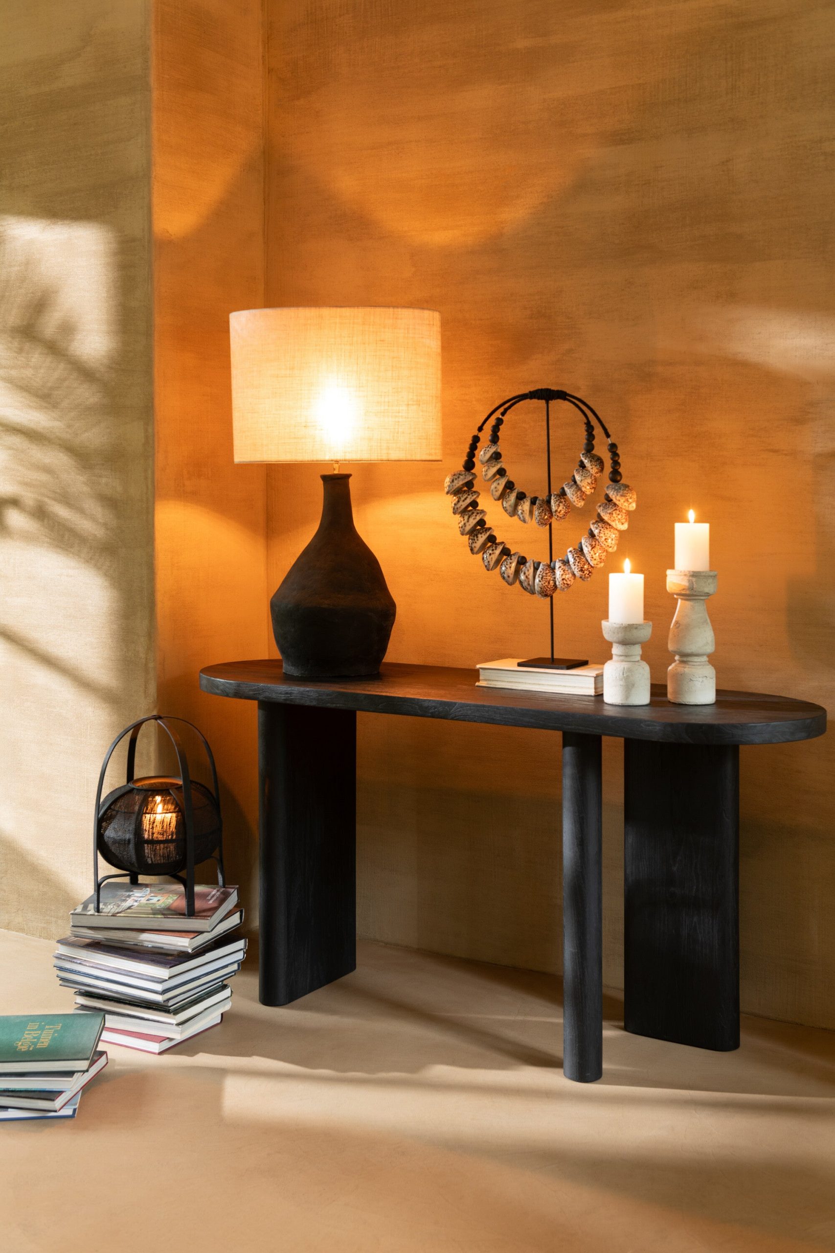 J-Line tafel - hout - zwart